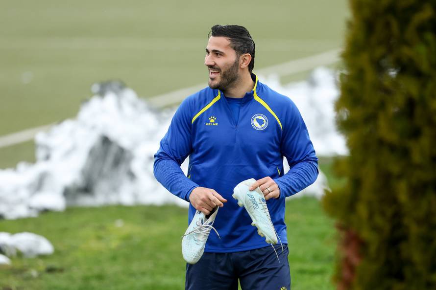 Sarajevo: Trening nogometne reprezentacija BiH uoči finalne utakmice doigravanja za Svjetsko prvenstvo