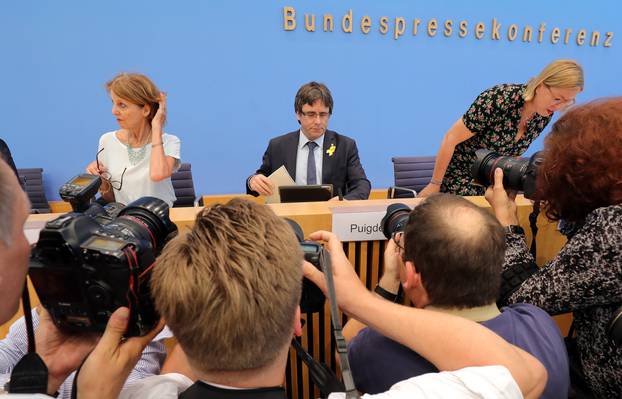 Carles Puigdemont at federal press conference