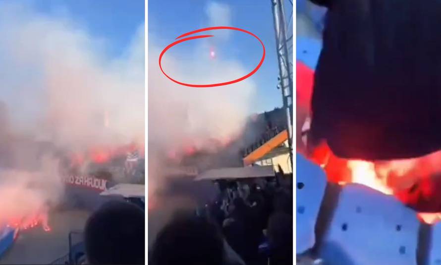 SKANDALOZNO Torcida je gađala bakljama navijače na zapadu: 'Skoro su ga u glavu pogodili!'