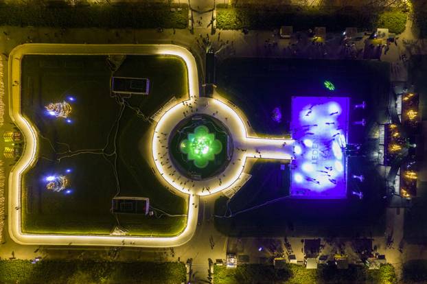 Pogled iz zraka na Advent u Zagrebu