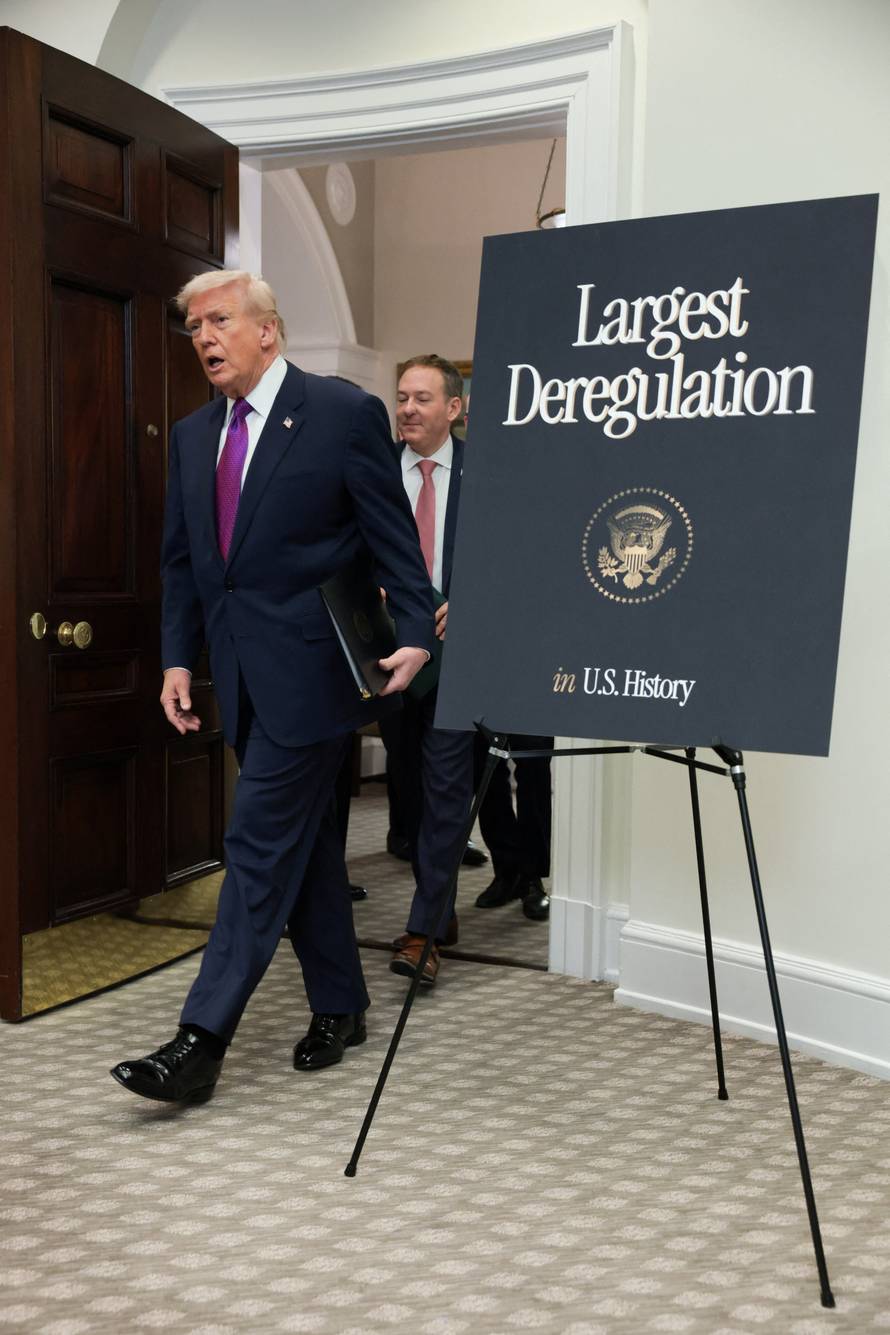 U.S. President Donald Trump makes an announcement with EPA Administrator Zeldin, at the White House