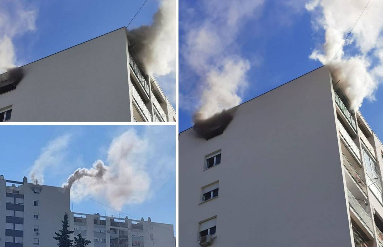 Drama u Splitu: Zapalio se stan na 9. katu, žena pobjegla na balkon, iznijeli je vatrogasci