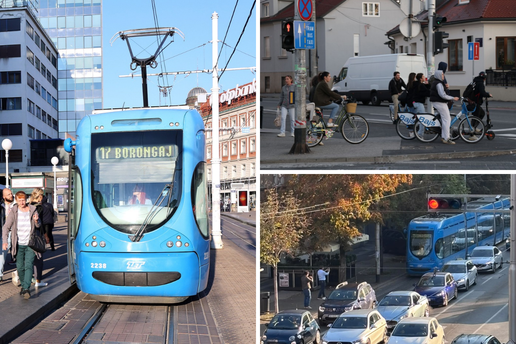 U&Zcaron;IVO Veliki &scaron;trajk u Zagrebu. U gradu voze dva tramvaja i bus
