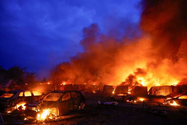 Aftermath of Russian missile and drone attack in Kyiv