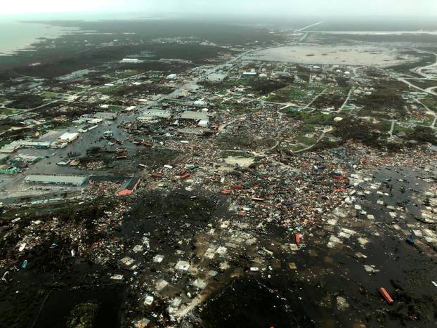 Aerial view shows devastation after hurricane Dorian hit the Abaco Islands in the Bahamas