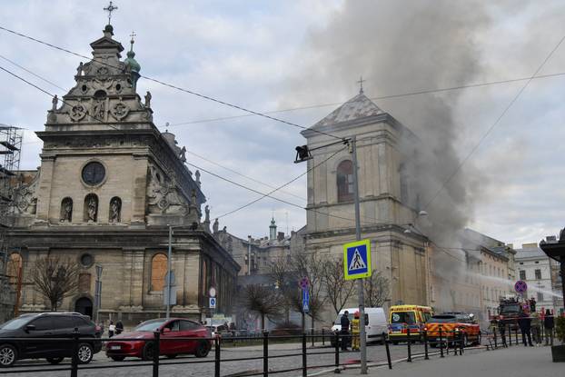 Aftermath of a Russian drone attack in Lviv