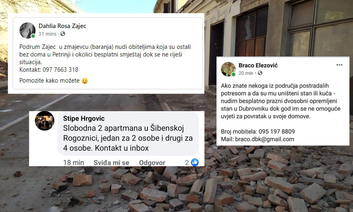 Veliko srce Hrvatske: Evo gdje i kako pomoći Banovini, ovi ljudi nude smještaj za stradale