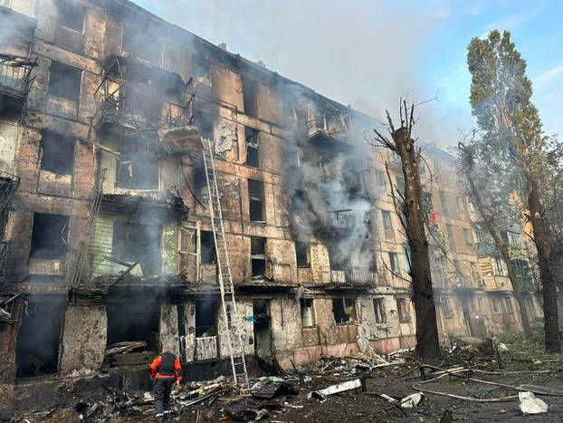 Aftermath of a Russian military strike in Kryvyi Rih