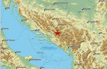 BiH se ponovno trese: Potres jačine 3,5 na jugoistoku zemlje