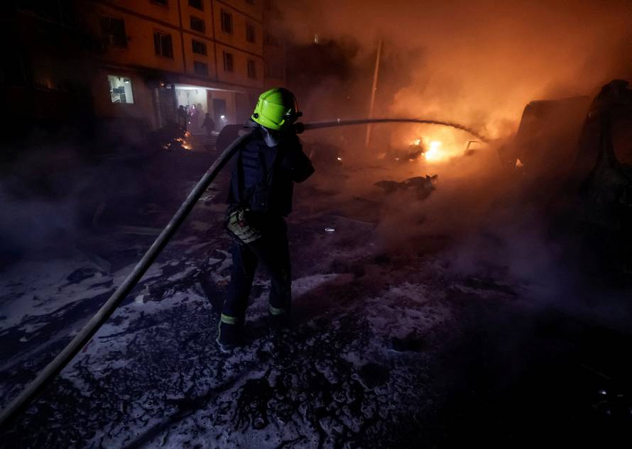 Aftermath of a Russian drone attack in Kharkiv