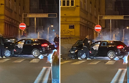 Krš i lom u centru Zagreba: Na križanju se sudarila dva vozila