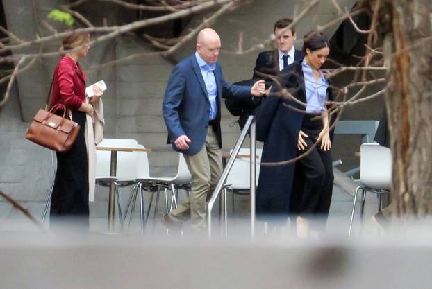 *EXCLUSIVE* Meghan Markle - The Duchess of Sussex and the Social Media expert David Watkins leaving the Dorfman Theatre in London