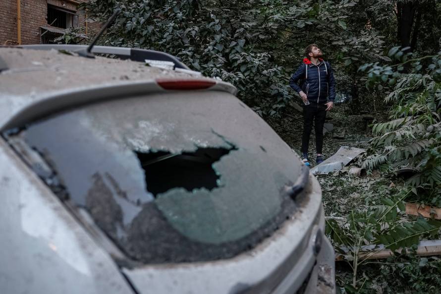 Aftermath of a Russian missile and drone attack in Kyiv
