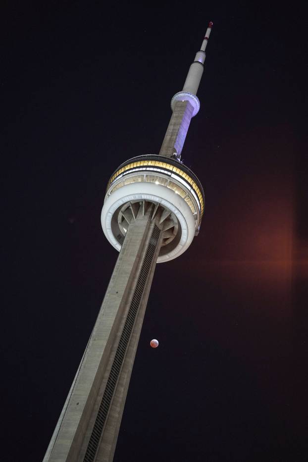 Lunar eclipse seen over North America
