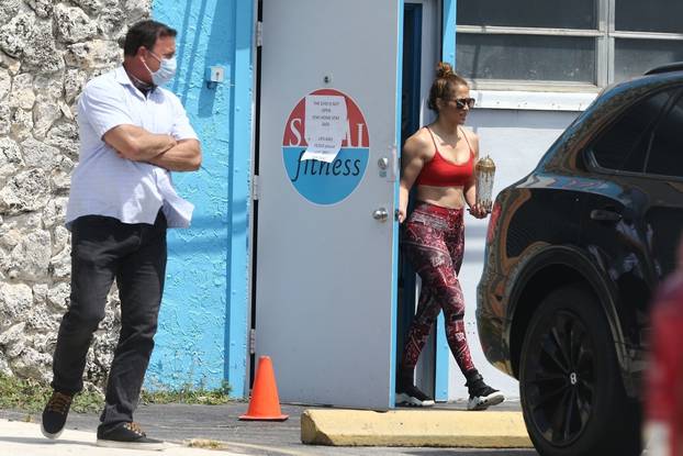 *EXCLUSIVE* Jennifer Lopez and Alex Rodriguez make a very rare appearance at the gym since going into self-quarantine together