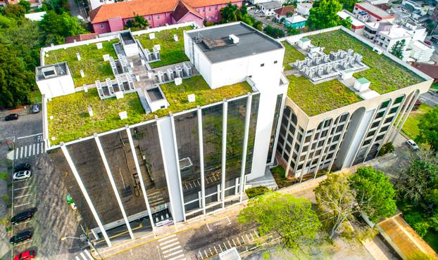 The,Green,Roof,In,The,Top,Of,Building