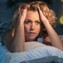 depressed woman awake in the night