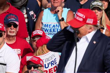 Republican presidential candidate Donald Trump holds a campaign rally in Butler