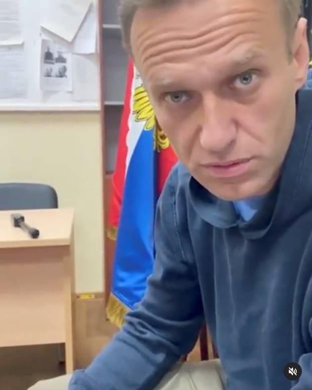 Russian opposition leader Alexei Navalny attends a court hearing in Khimki