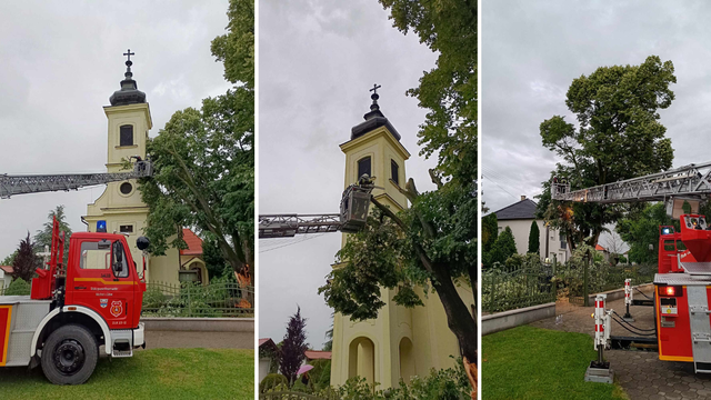 FOTO Kraj Valpova u oluji  na crkvu palo ogromno drvo...