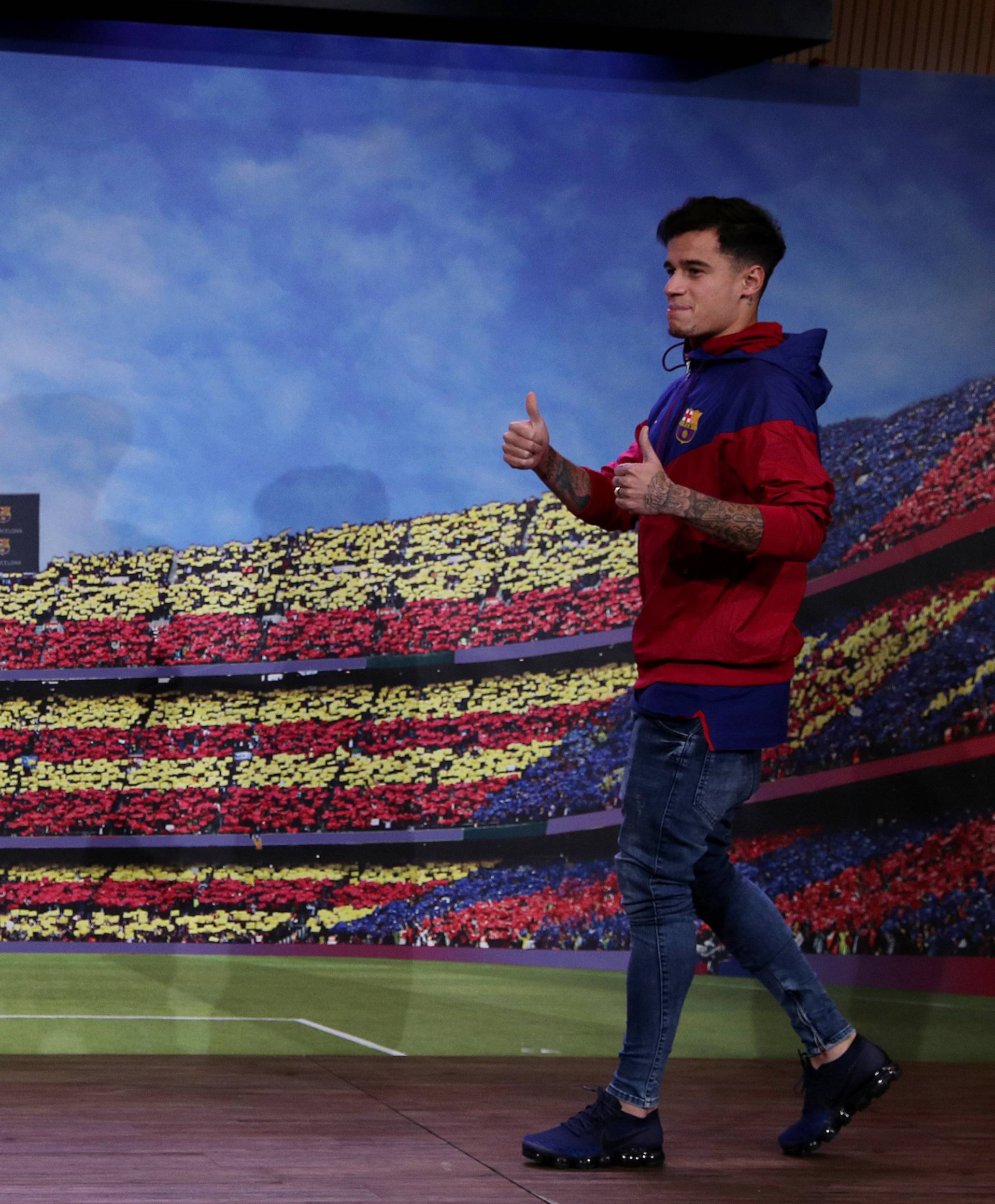 FC Barcelona present new signing Philippe Coutinho