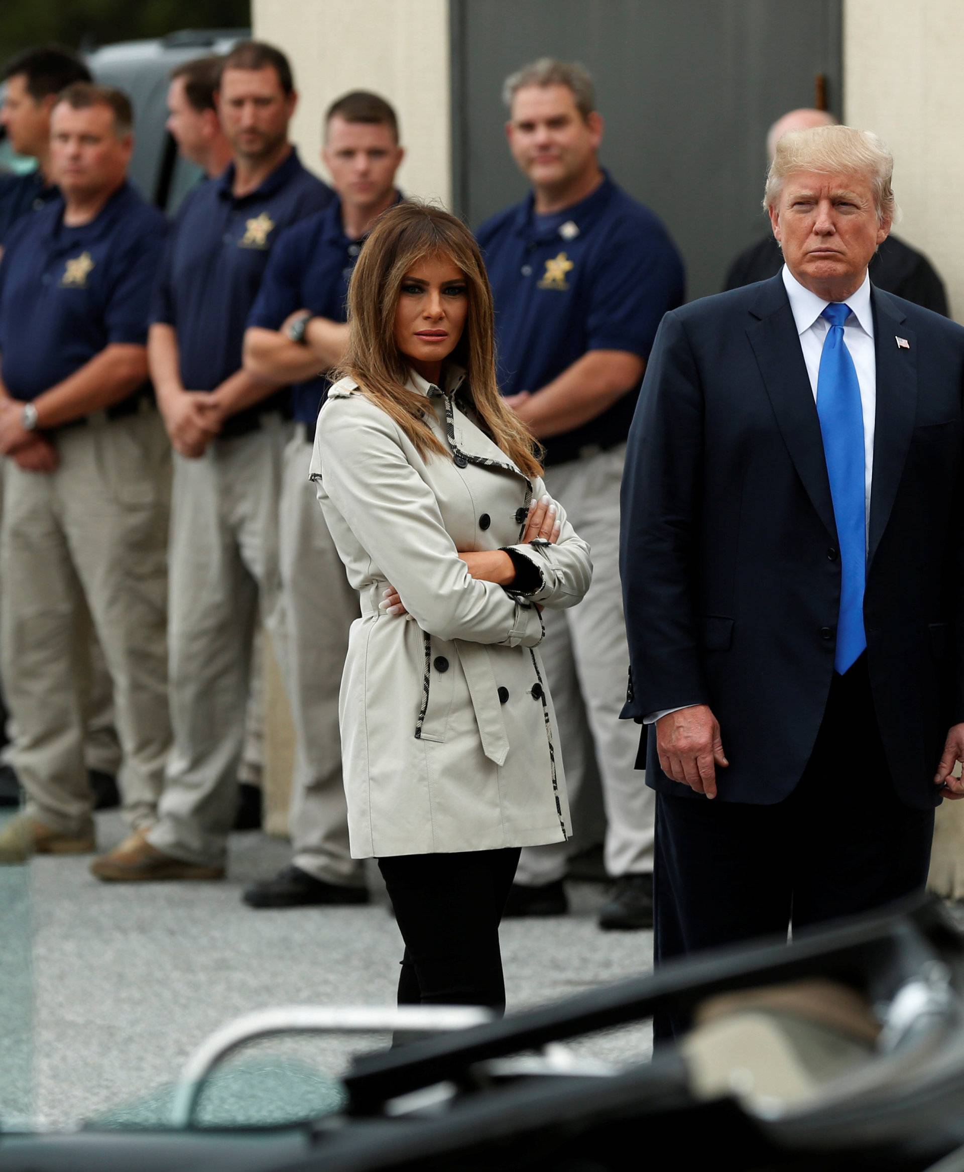 President Donald Trump and First Lady Melania Trump tour the Secret Service training facility in Beltsville