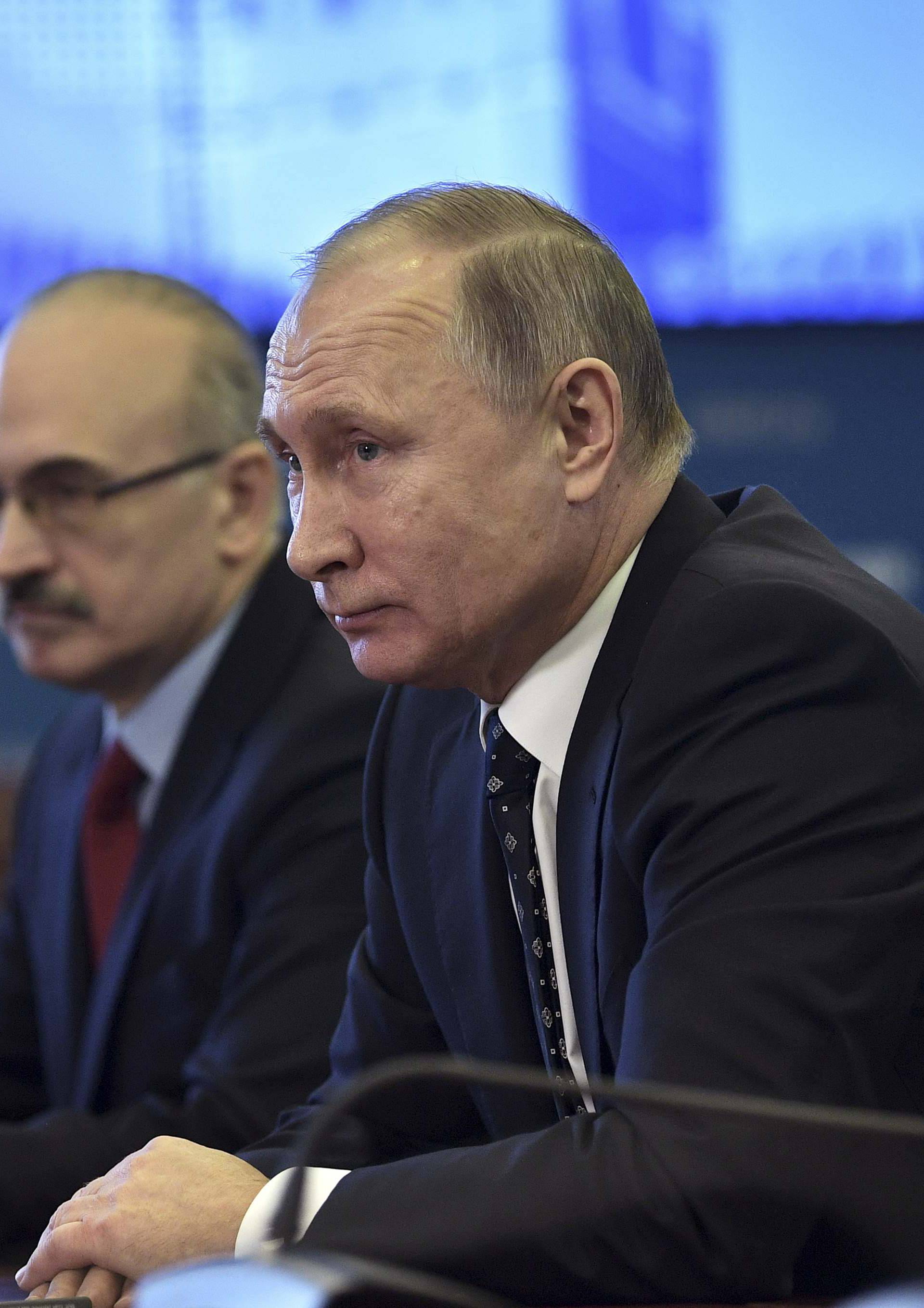 Russian President Putin visits the Central Election Commission headquarters in Moscow