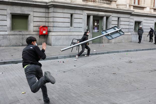 Students' protest in Brussels