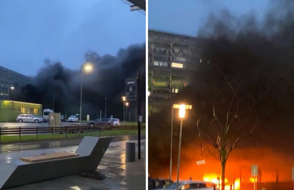 Veliki požar na aerodromu: 300 auta gori, boje se urušavanja...