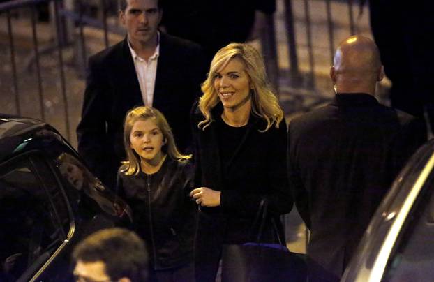 Laurence Auziere-Jourdan, daughter of Brigitte Trogneux, leaves the campaign headquarters of French President Elect Emmanuel Macron, head of the political movement En Marche !, or Onwards !, in Paris