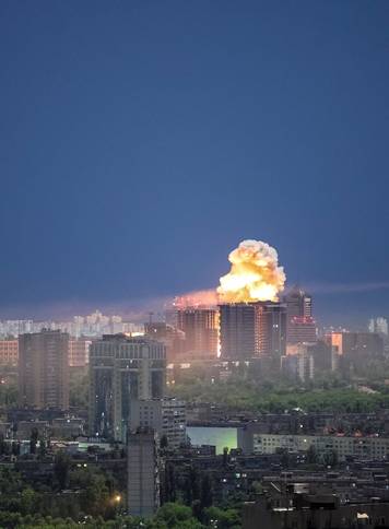 Russian drone and missile strike in Kyiv