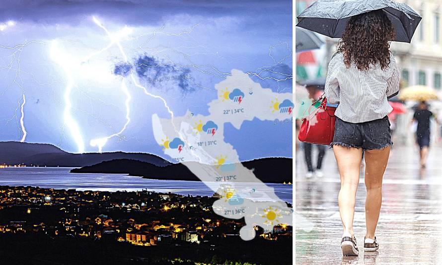 Još se danas pržimo na 40 °C, a onda nagla promjena vremena! Ponegdje moguće i jače oluje