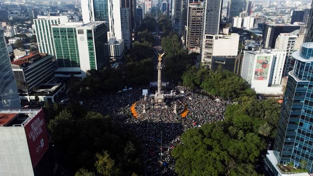 People celebrate Mexico's victory in the opening match of the 2026 FIFA World Cup, in Mexico City