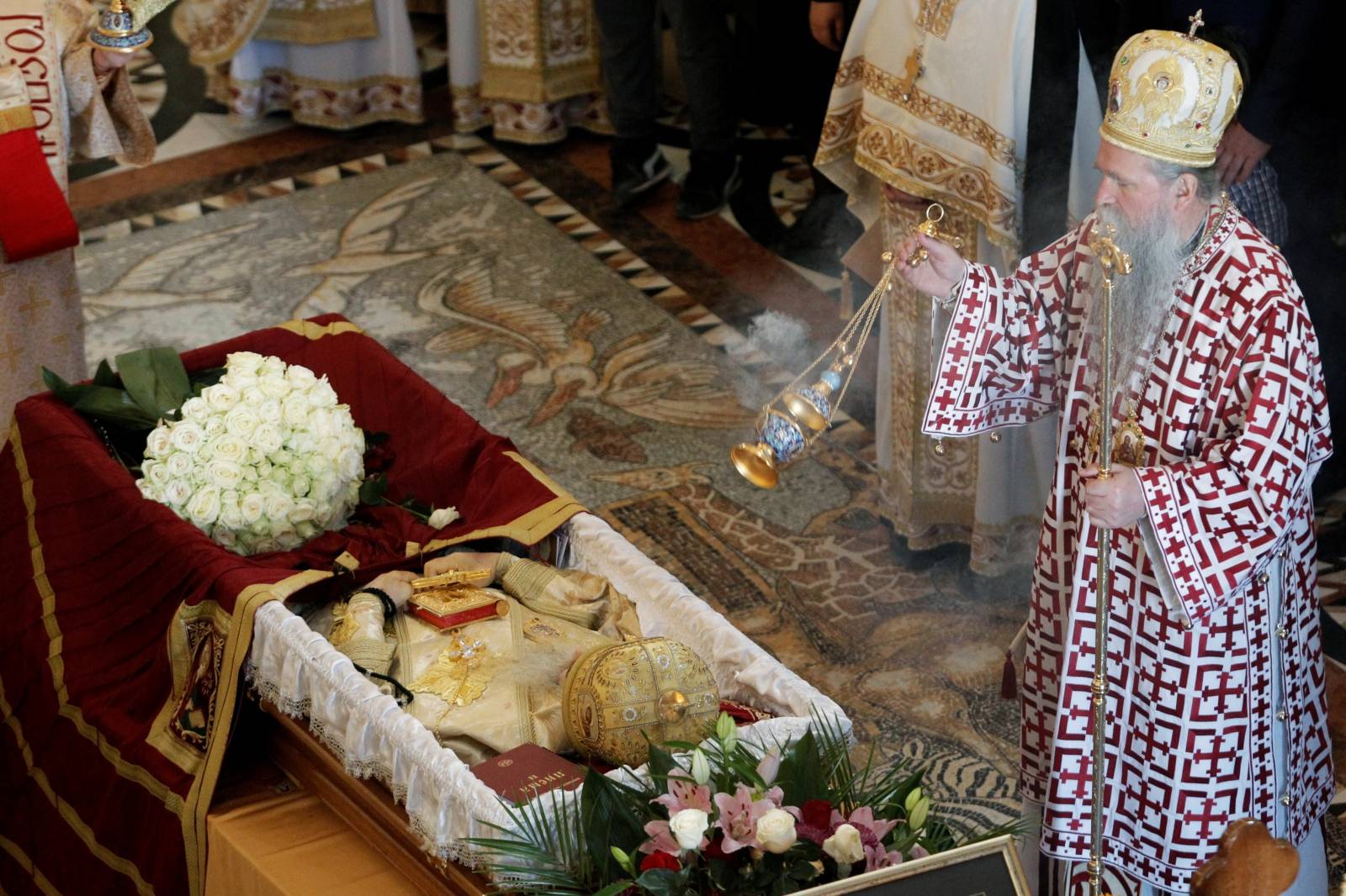 The funeral of Metropolitan Amfilohije Radovic, the top cleric of the Serbian Orthodox Church in Montenegro, in Podgorica