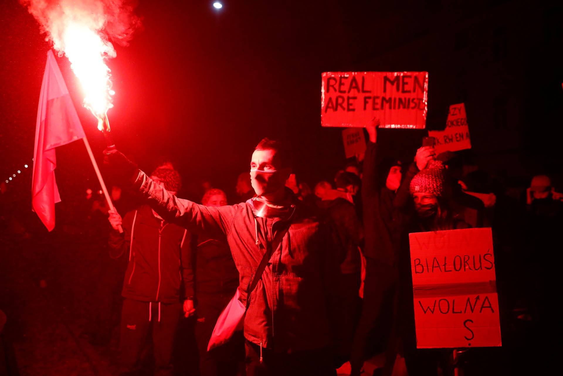 Protest against Poland's Constitutional Tribunal ruling on abortion, in Warsaw