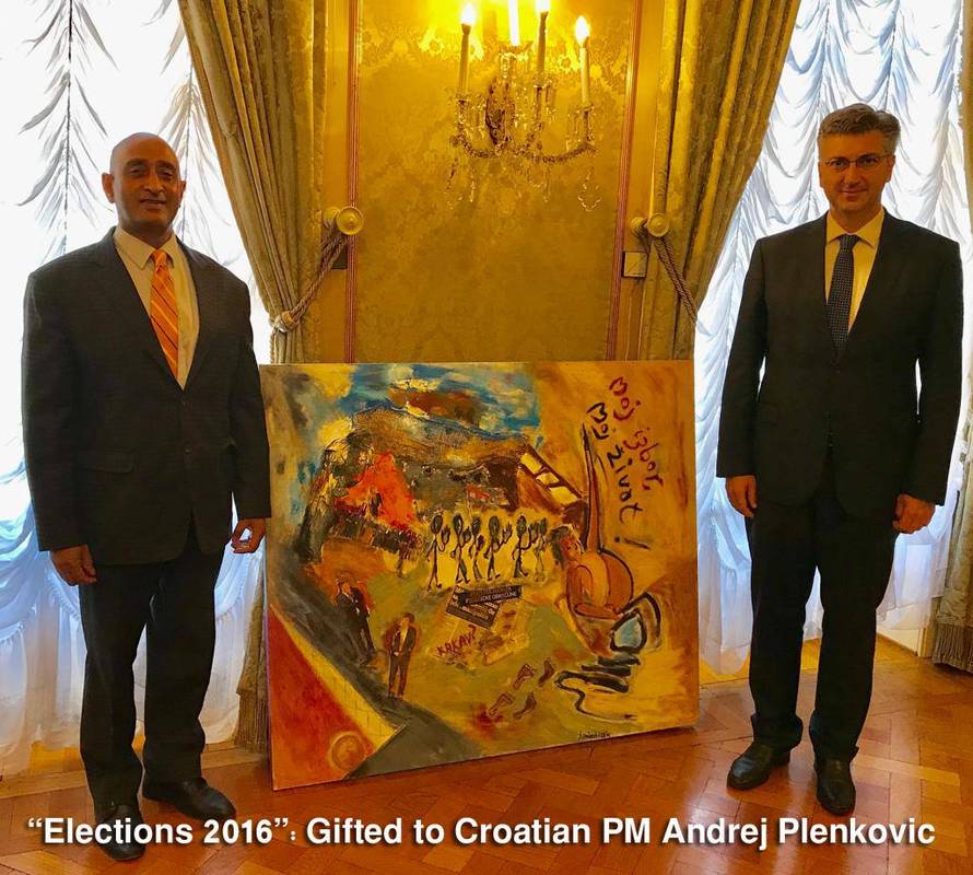 Naslikao ju je: Kolinda dobila portret od veleposlanika Indije