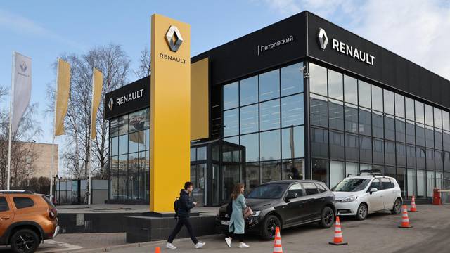 A view shows a Renault car showroom in Saint Petersburg