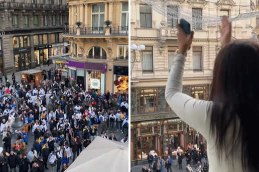 VIDEO Ogroman broj navijača BiH zatekao jednu Austrijanku. Skandirali su joj: 'Izađi, mala'