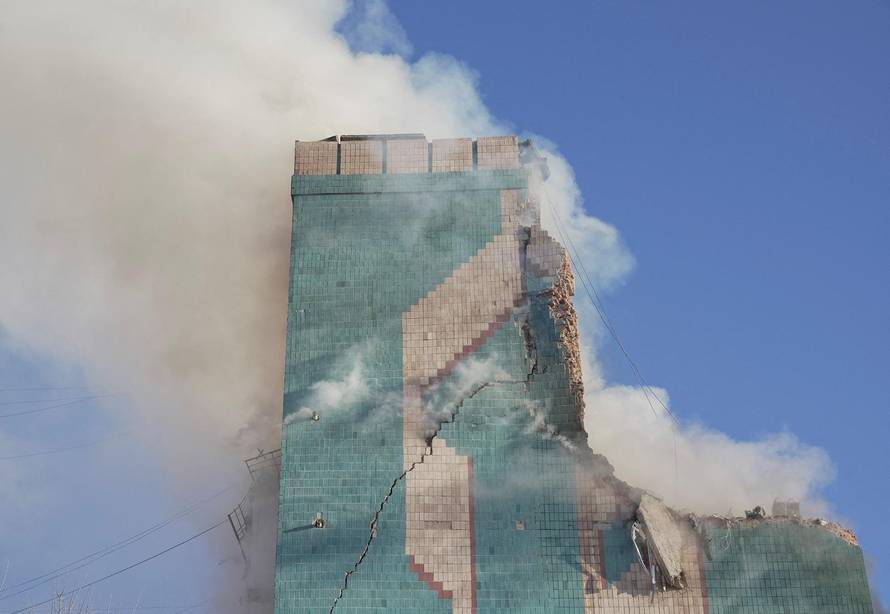 Aftermath of a Russian missile attack in Ternopil