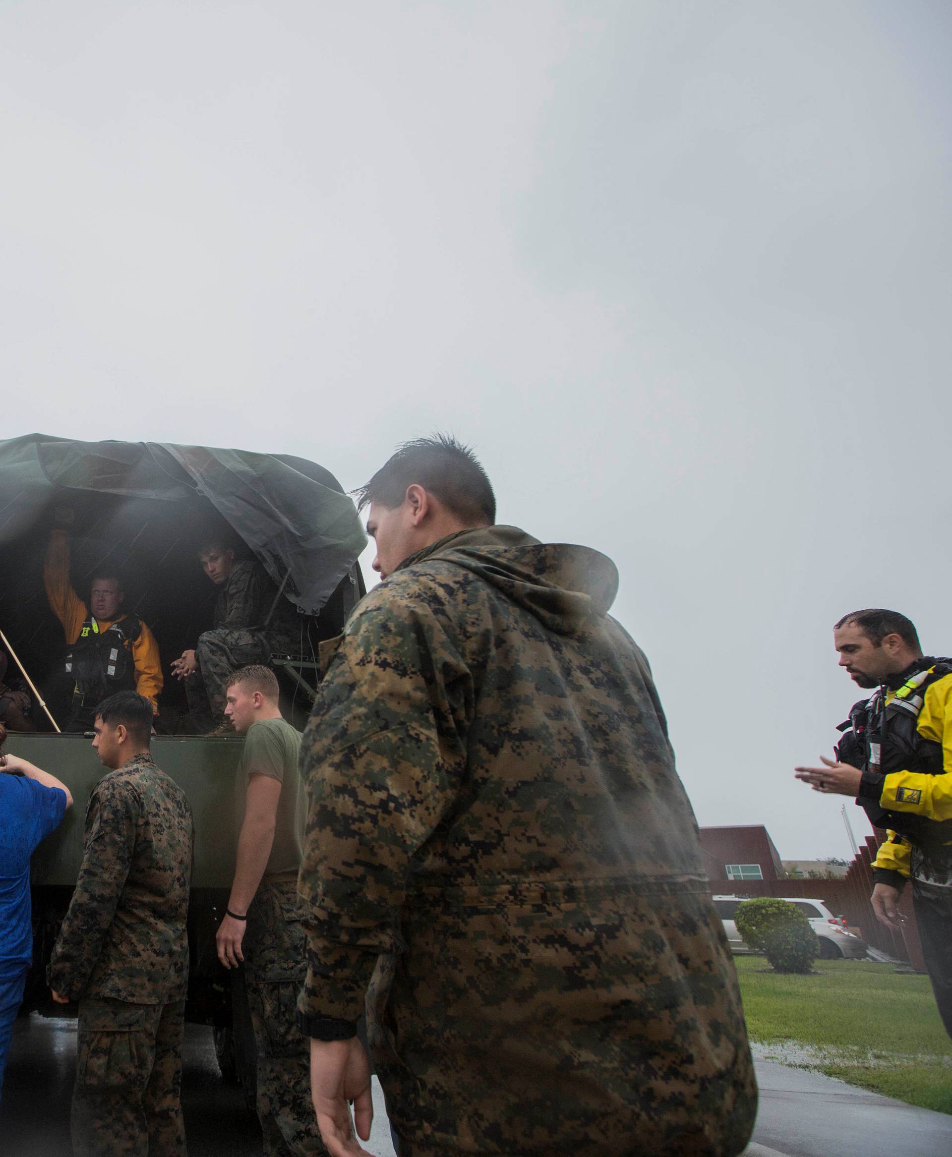 U.S. Marines help in evacuating people stranded by Hurricane Florence flooding in Jacksonville