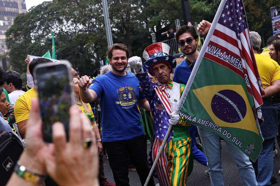 Bolsonaro supporters hold a protest in favor of former president, in Sao Paulo