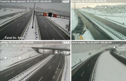 Snijeg u Gorskom kotaru i Lici: Kamioni su potpuno odsječeni