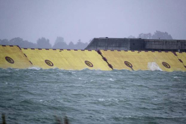 Mose flood barrier scheme is used for the first time, in Venice