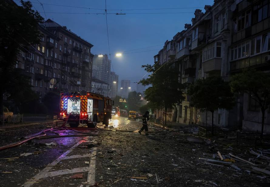 Russian drone and missile strike in Kyiv