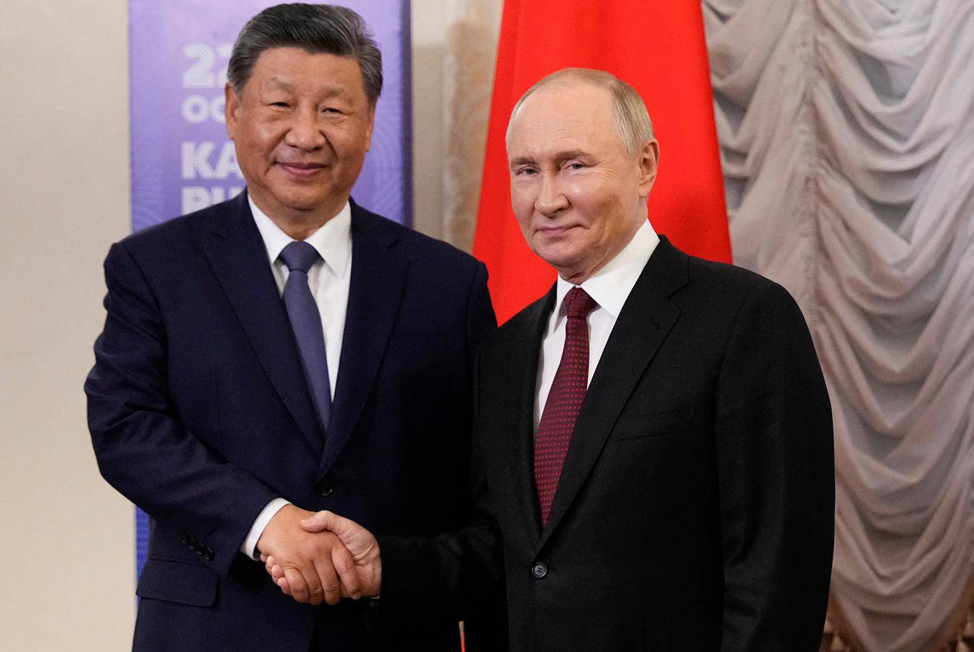 Russian President Vladimir Putin meets with Chinese President Xi Jinping in Kazan