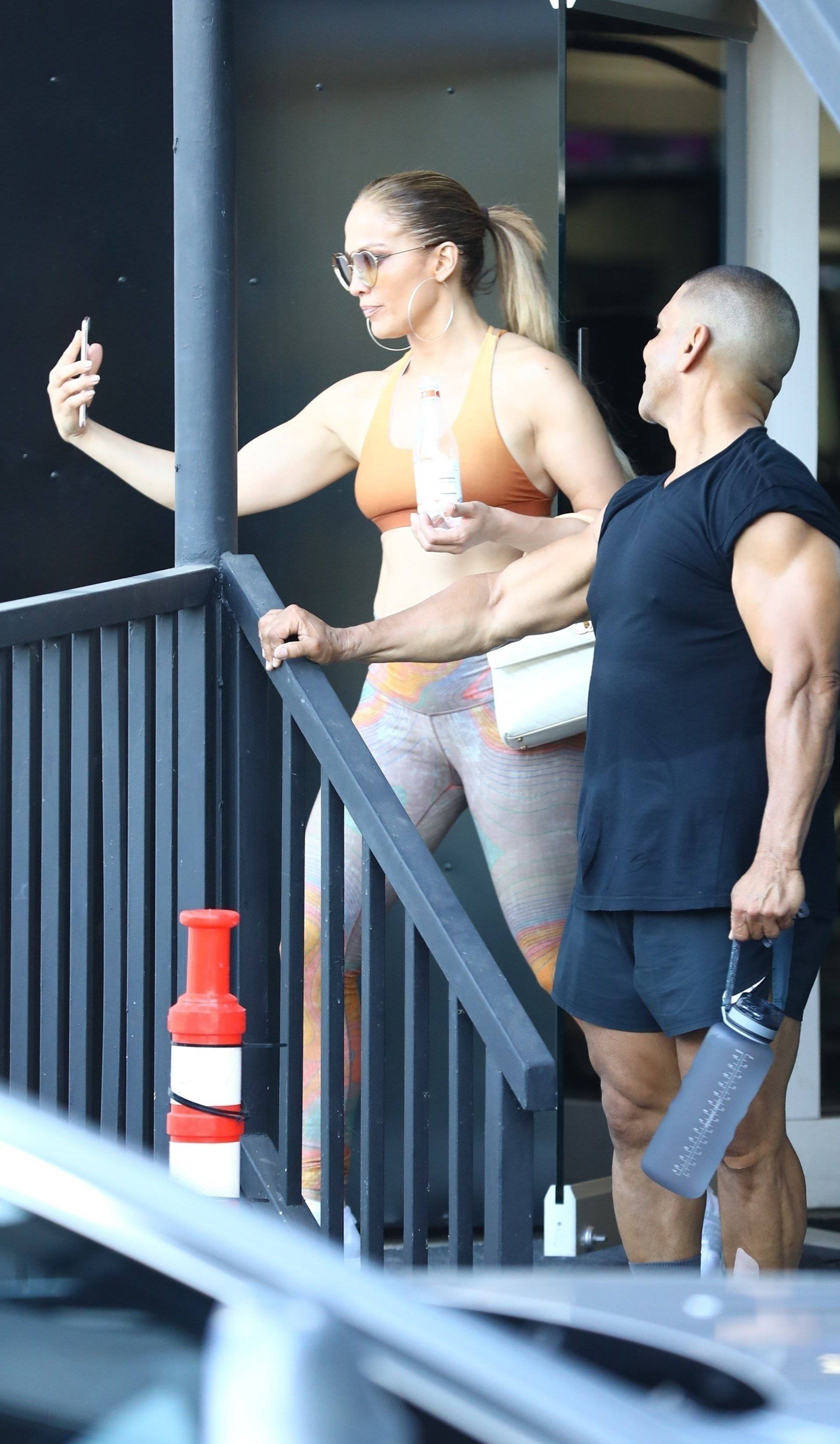 *EXCLUSIVE* Looking good, girl! Jennifer Lopez facetimes Alex as she leaves a gym session in Brentwood