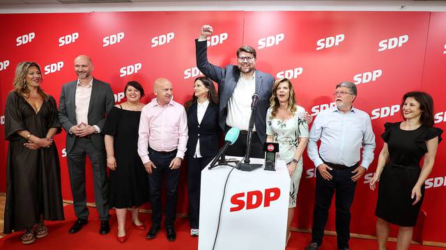 Zagreb: Slavlje i izjave za medije SDP-a nakon rezultata izbora za Europski parlament