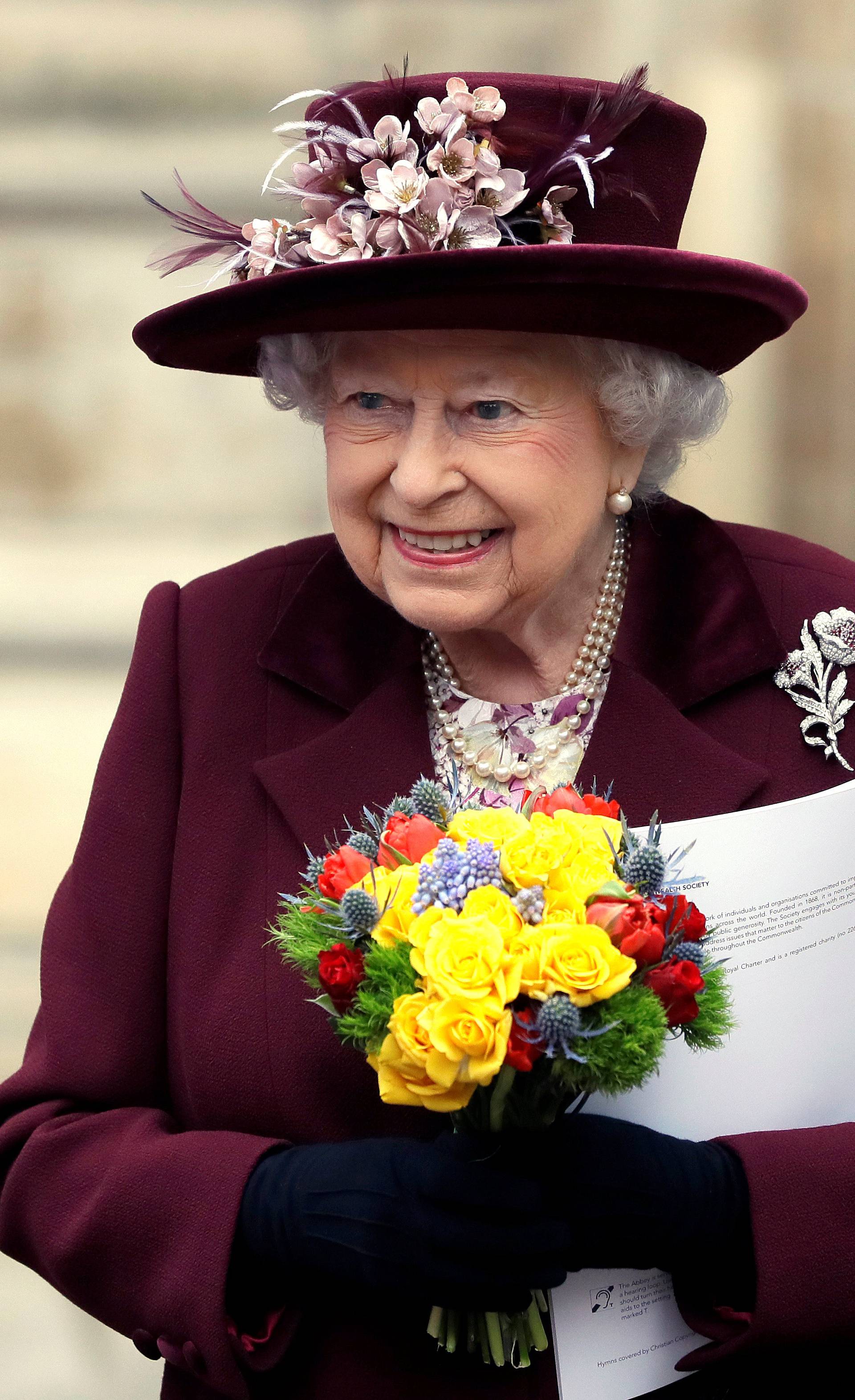 Britain's Queen Elizabeth leaves after attending the Commonwealth Service at Westminster Abbey in London