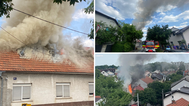 VIDEO Požar kuće u Zagrebu, na terenu vatrogasci: 'Vidio sam dim, zapalio im se i krov kuće'