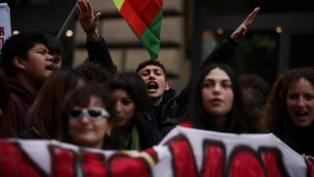 Students hold a protest to ask for a better education system, in Rome